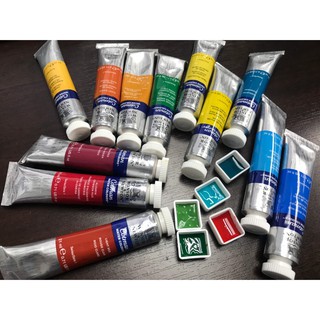 สีน้ำ Winsor & Newton Cotman แบ่งขาย บีบแบ่งใส่ Half pan มีให้เลือกครบ 40 สี สีน้ำแบ่งใส่แพน