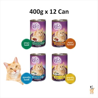 CattyCat อาหารเปียกแมว 400g x 12 กระป๋อง คละรสได้ Catty Cat