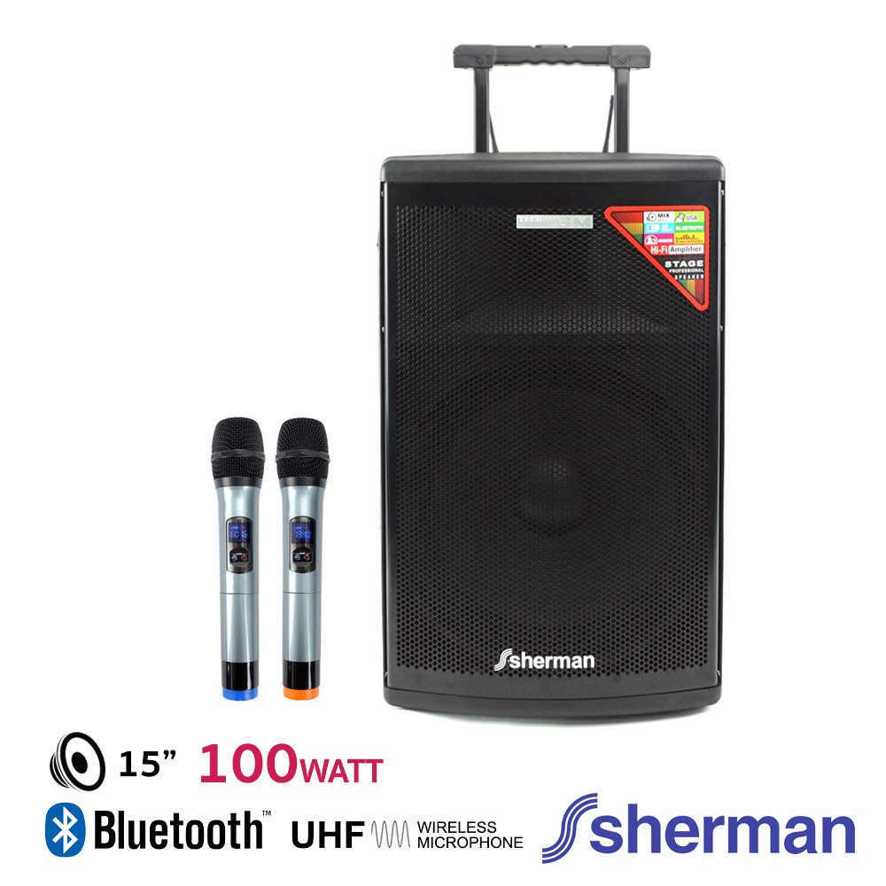 ภาพหน้าปกสินค้าSherman ชุดลำโพงอเนกประสงค์ ขนาด 15 นิ้ว (Bluetooth) รุ่น APS-115