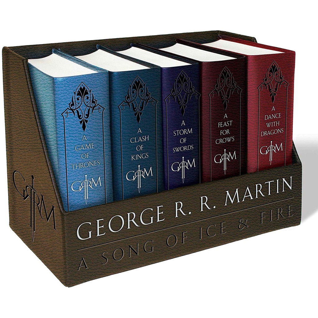 หนังสือภาษาอังกฤษ-george-r-r-martins-a-game-of-thrones-leather-cloth-boxed-set-song-of-ice-and-fire-series