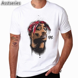 HH เอเชียขนาดผู้ชายพิมพ์ Tupac 2pac เสื้อยืดแขนสั้น O - Neck Tshirt Hip Hop Swag Harajuku Streetwear คอกลมเสื้อยืด