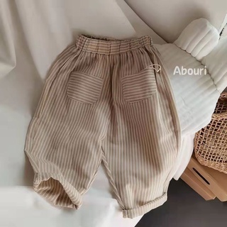 [Babycat] พร้อมส่ง ขายดี ใหม่ กางเกงลําลอง ผ้าฝ้าย ผ้าลินิน แบบบาง ป้องกันยุง ขนาดเล็ก เข้ากับทุกการแต่งกาย แฟชั่นฤดูใบไม้ผลิ และฤดูร้อน สไตล์เกาหลี สําหรับเด็ก