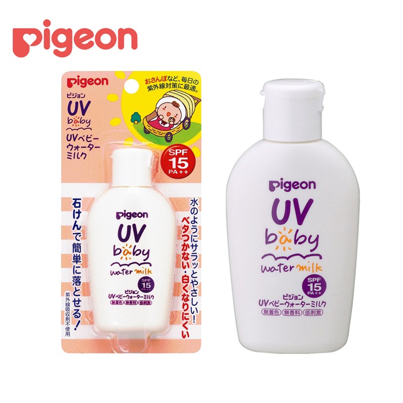 ของแท้-ขายถูก-ครีมกันแดดสำหรับเด็ก-pigeon-uv-baby-water-milk-สินค้า-made-in-japan-นำเข้าญี่ปุ่นแท้