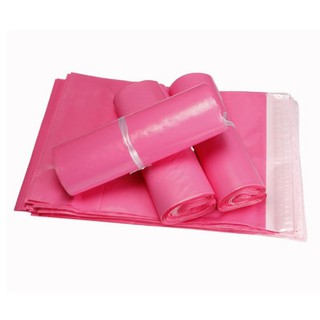(1มัด 90-100ใบ) ถุงไปรษณีย์พร้อมแถบกาว ขนาด 50x60  สีชมพู