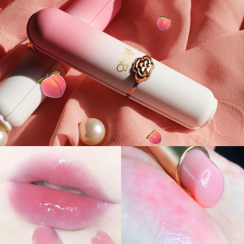 ลิปสติกลิปบาล์มเปลี่ยนสีตามอุณหภูมิลิปบํารุงริมฝีปากomga-peace-kissสีนมเย็นlipstick-8006