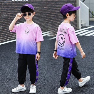 ✇หนึ่งชิ้น/สองชิ้นเสื้อผ้าเด็กชายฤดูร้อนแขนสั้นชุด 2021 ใหม่ขนาดกลางและขนาดใหญ่เด็กเกาหลีกีฬา