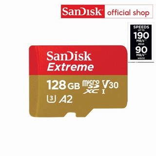 ภาพขนาดย่อสินค้าSanDisk EXTREME micro SDXC UHS-I A2 128GB (SDSQXAA-128G-GN6MN) reads 190MB/s writes 90MB/s