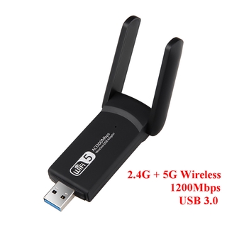 สินค้า Usb 3 . 0 1200 Mbps Wifi อะแดปเตอร์ Dual Band 5 Ghz 2 . 4 Ghz 802 . 11ac Rtl 8812bu Wifi เสาอากาศเครือข่ายสําหรับเดสก์ท็อป