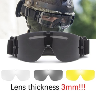 X800 แว่นตายุทธวิธีทหาร กองกําลังพิเศษ กันลม แว่นตาเพนท์บอล กีฬา แว่นตายิง สําหรับผู้ชาย เดินป่า และกันทราย