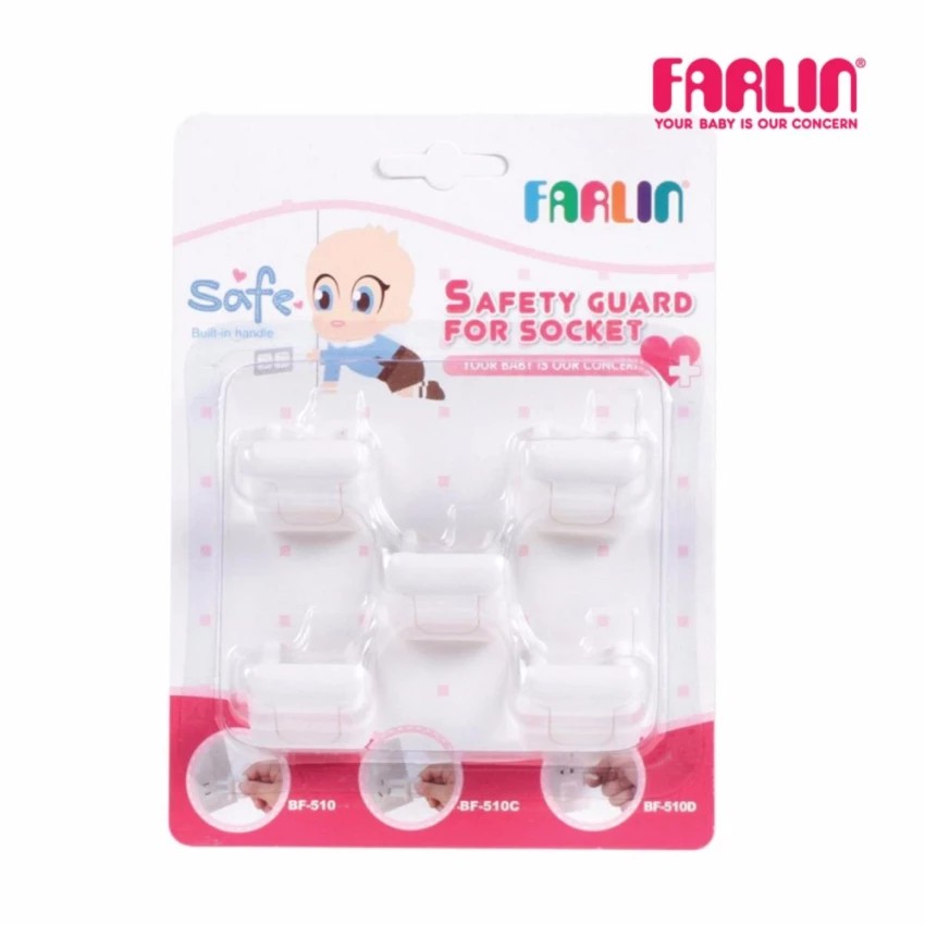 farlin-ที่ปิดปลั๊กไฟ-กันไฟดูด-รุ่น-fl-use510-อุปกรณ์ป้องกันไฟดูด-สีขาว-1-ชุด-5-ชิ้น