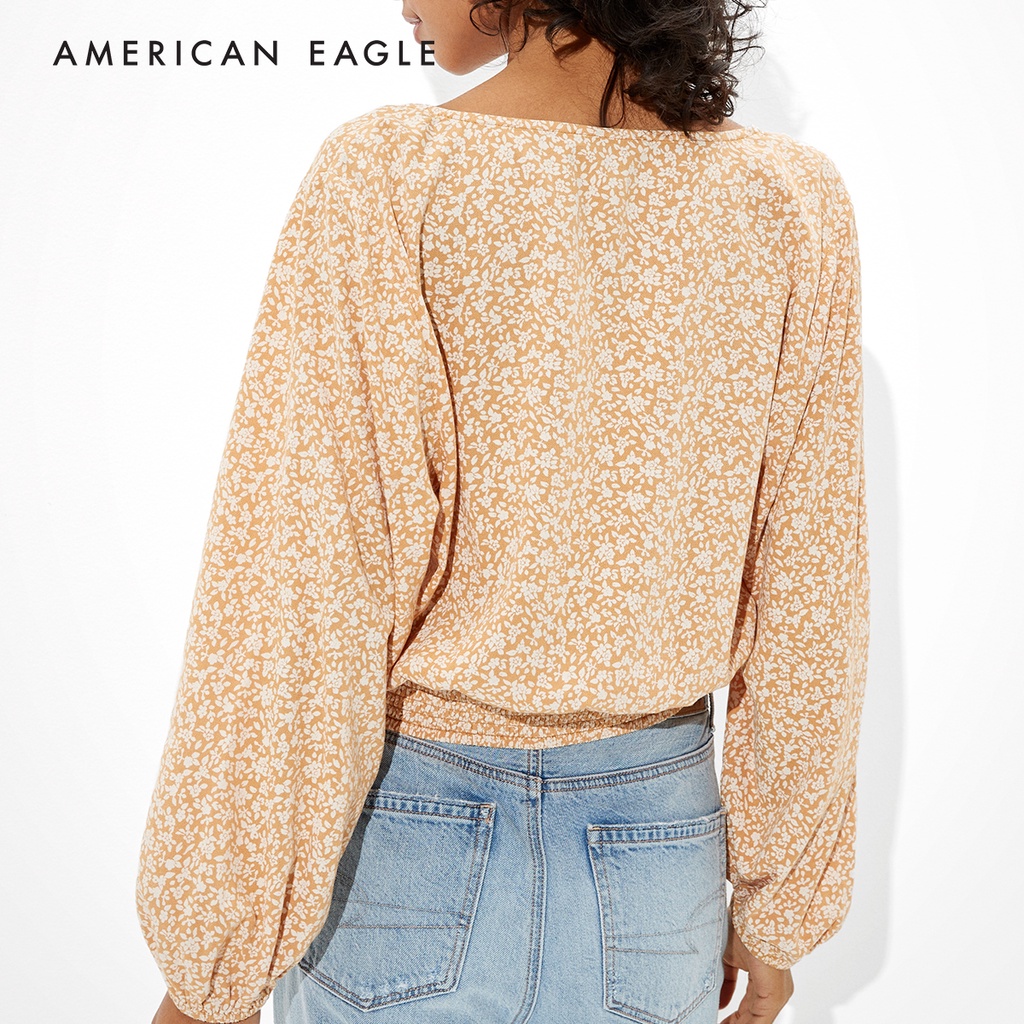 american-eagle-floral-wrap-front-blouse-เสื้อ-เบลาซ์-ผู้หญิง-ลายดอกไม้-ewsb-035-3554-704