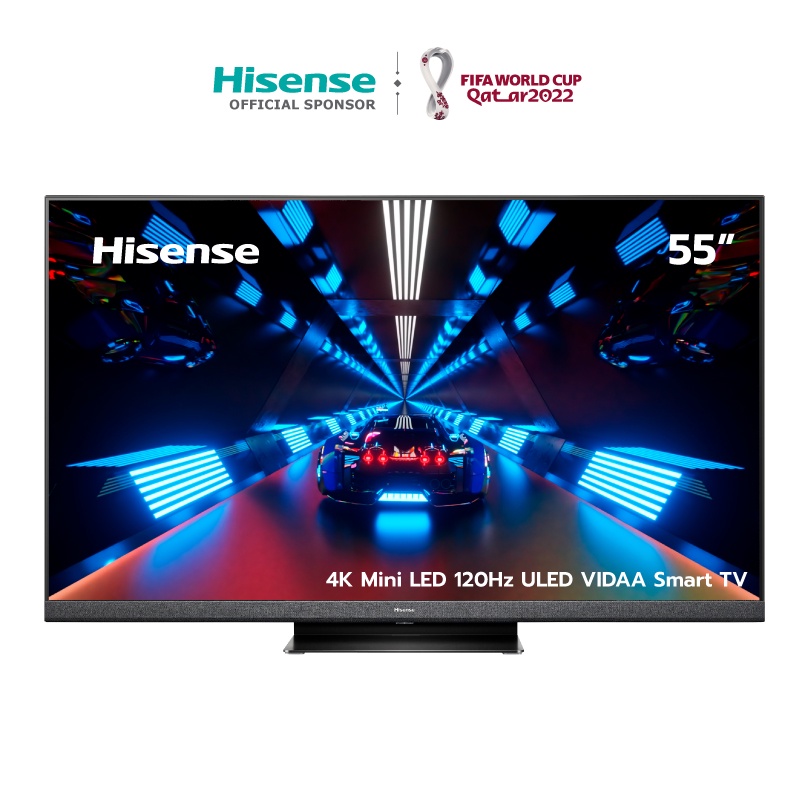 ภาพหน้าปกสินค้าHisense TV 55EU8H ทีวี 55 นิ้ว 4K Mini LED 120Hz VIDAA U6 Quantum Dot Colour Smart TV /DVB-T2 / USB2.0/3.0 / HDMI /AV / ปี 2022 Voice control