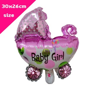 Balloon Fest ลูกโป่งฟอยล์มินิ รถเข็นเด็ก Baby BOY or GIRL ขนาด 30x26ซม. ของขวัญ แรกคลอด