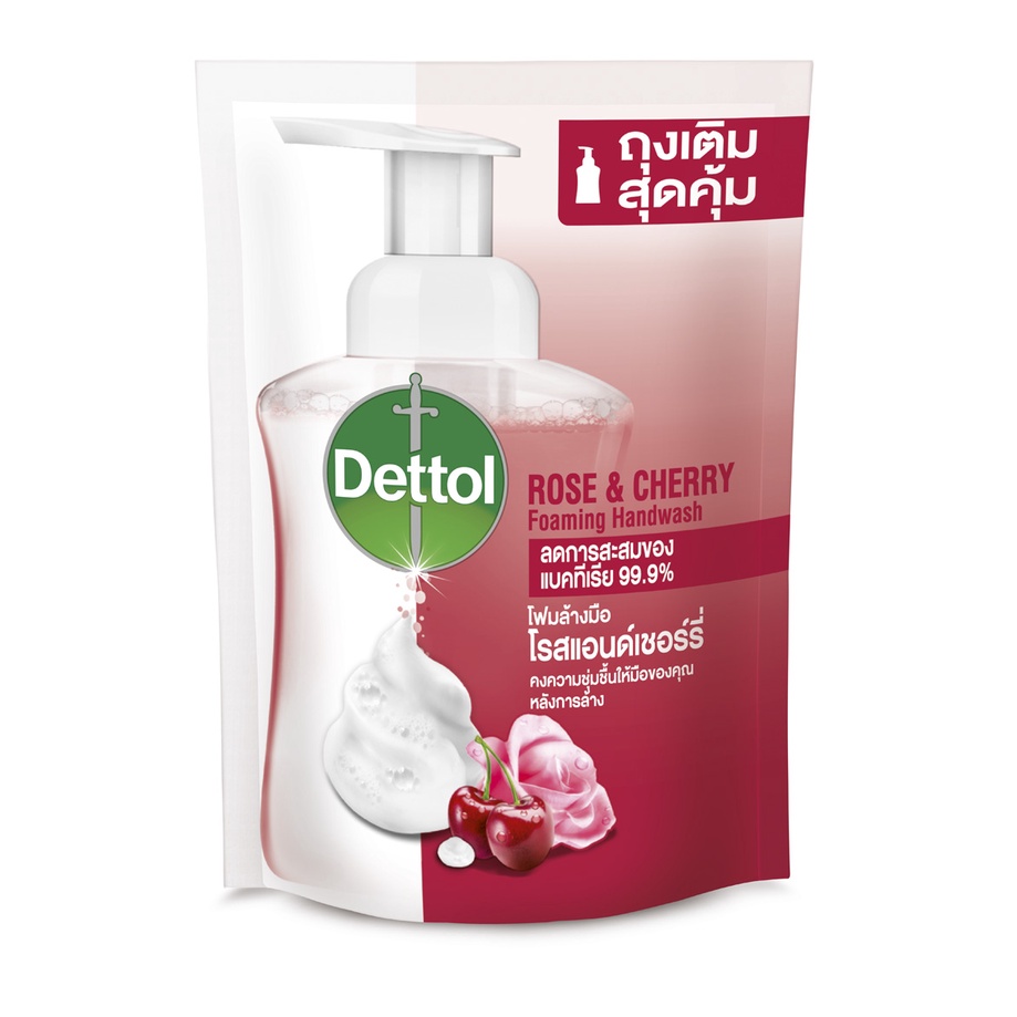 dettol-เดทตอล-โฟมล้างมือเดทตอล-โฟมล้างมือ-ถุงเติม-สูตรโรสแอนด์เชอร์รี่-200มล-x1