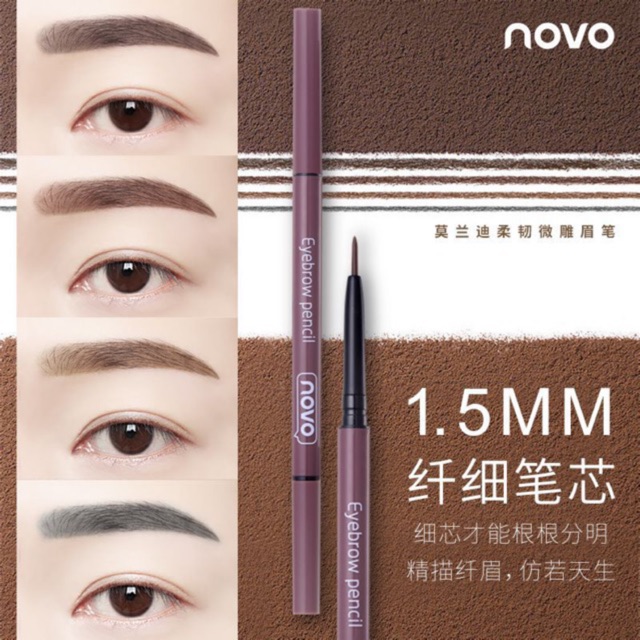 ภาพหน้าปกสินค้า5286 (ใหม่/ของแท้) novo molandi's flexible eyebrow pencil ดินสอเขียนคิ้ว 1.5mm จากร้าน novo_shop บน Shopee