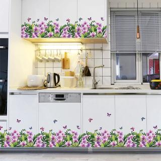 【Zooyoo】สติ๊กเกอร์ติดผนัง Flower world skirting line wall stickers decoration