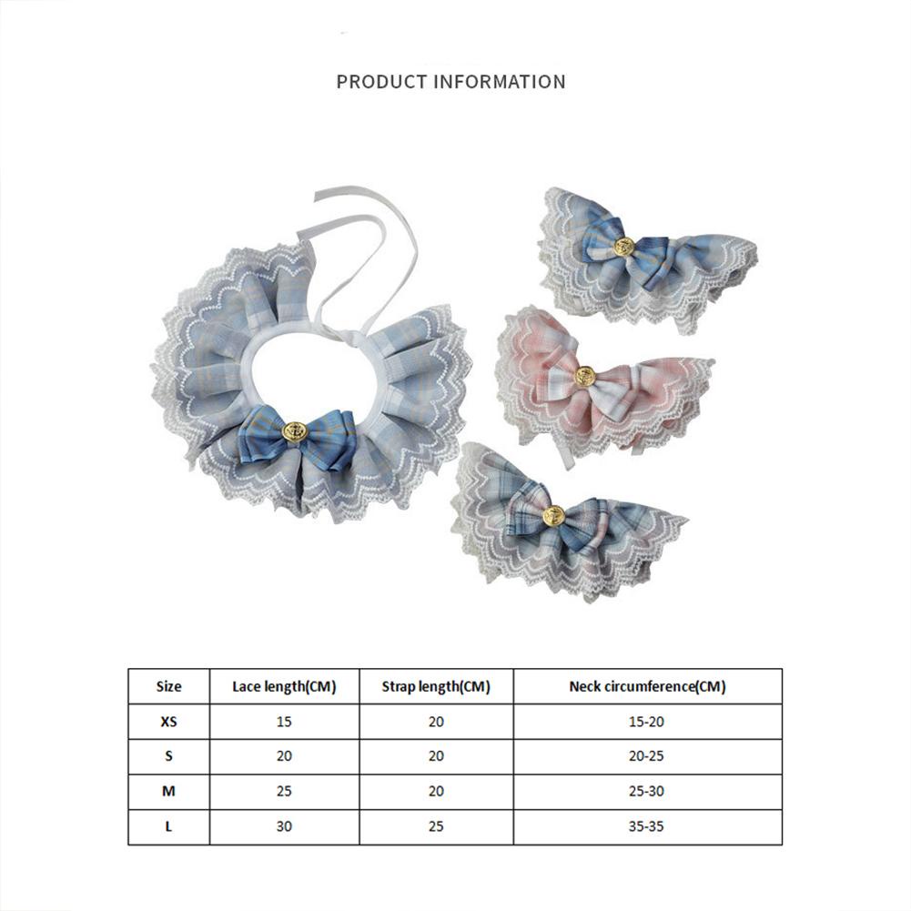 27pets-ปลอกคอ-ผ้าพันคอ-ผ้าลูกไม้-ลายสก๊อต-สําหรับสัตว์เลี้ยง-สุนัข