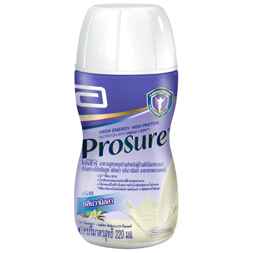 Prosure vanila 220ml โปรชัวร์ วานิลา อาหารทางการแพทย์สูตรครบถ้วนโปรตีน ...