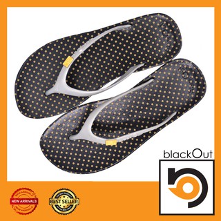 🔰 BlackOut Flipper 🔰 รองเท้าแตะ รองเท้ายางกันลื่น พื้นลายจุดเล็กดำทอง