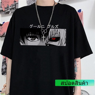 เสื้อยืดแขนสั้นผู้หญิงพิมพ์ลาย Tokyo Ghoul Kaneki Ken