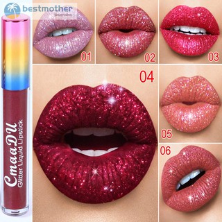 สินค้า ✿BM✦ Shining Lip Lipstick Women Cosmetics Gliter Metallic Diamond Makeups Liquid Lipstick