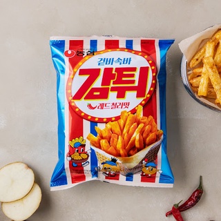 Nongshim Gamtwi Fries Snack Red Chili นงชิม มันฝรั่งทอดกรอบ รสเรดชิลลี่ 60g.