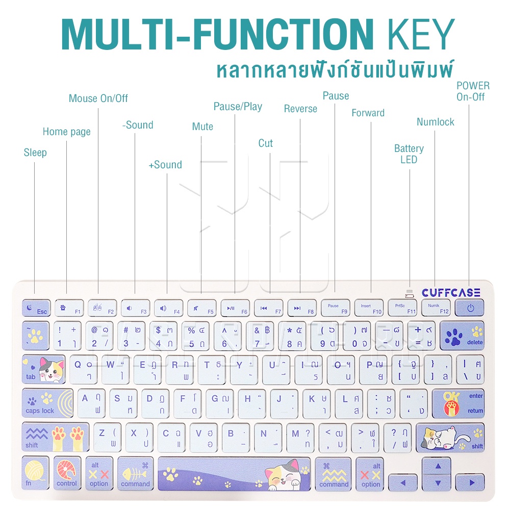 cuffcase-keyboard-แป้นพิมพ์-คีย์บอร์ด-ไร้สายใช้ได้กับ-มือถือ-ไอแพด-android-คอมพิวเตอร์-bluetooth-keyboard