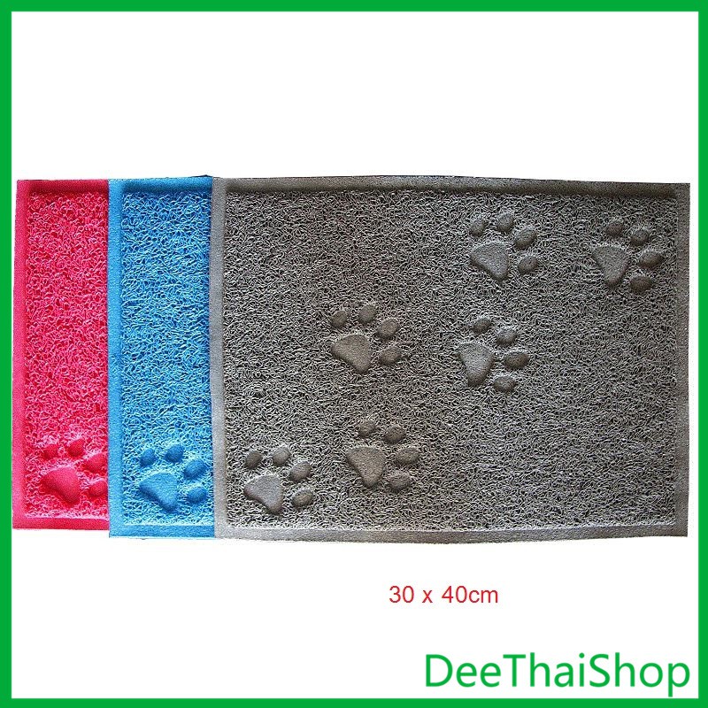 deethai-แผ่นดักทรายแมว-สี่เหลี่ยม-แผ่นรองกรงเล็บสัตว์เลี้ยงรั่วซึมได้-พรมรองทรายแมว-พรมดักทรายแมว