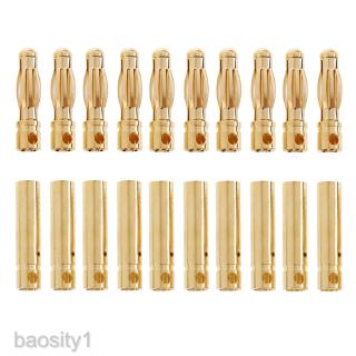 10 คู่ 4 . 0 มม. gold - plated banana ปลั๊กเชื่อมต่อแบตเตอรี่ rc esc มอเตอร์