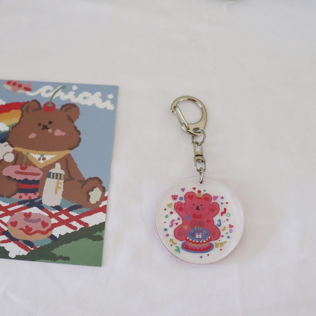 ภาพสินค้าพวงกุญแจอะคริลิก จี้รูปหมี สำหรับห้อยตกแต่ง จากร้าน chrispherlison.th บน Shopee ภาพที่ 5