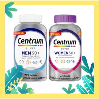 ภาพขนาดย่อของสินค้า**แพ็คเกจใหม่** Centrum Silver Men/Women 50+ เซนทรัม วิตามินบำรุงร่างกาย ขนาด 275 Taplets