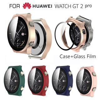 ภาพหน้าปกสินค้าเคส พร้อมฟิล์มกระจกนิรภัย กันรอยหน้าจอ สำหรับ Huawei Watch GT2 Pro ที่เกี่ยวข้อง