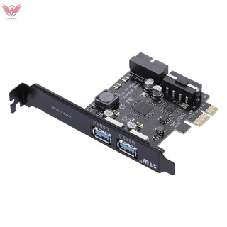 F Stw Pci-E To Usb 3.0 2-Port Pci Express Card Mini Pci-E Usb 3.0 Hub อะแดปเตอร์ฮับควบคุมพร้อมพอร์ตควบคุมภายใน Usb 3.0 19-Pin และ 5V 4 Pin