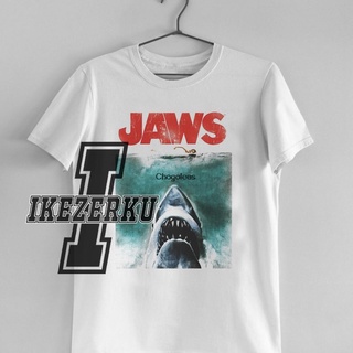 เสื้อยืดผ้าฝ้ายพิมพ์ลายขายดี เสื้อยืดลําลอง แขนสั้น พิมพ์ลายภาพยนตร์ Jaws MM32 เข้ากับทุกการแต่งกาย สําหรับผู้ชาย 385042