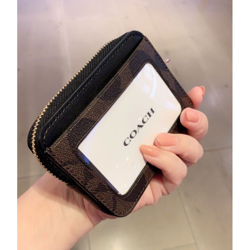 สด-ผ่อน-กระเป๋า-ใส่บัตร-coach-c0058-zip-card-case-in-signature-canvas