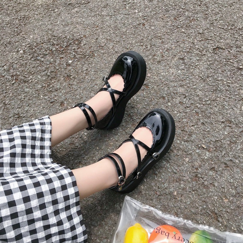 hot-sale-แมรี่เจนรองเท้าหนังขนาดเล็กหญิงสไตล์อังกฤษสีดำกลมกล่อมโลลิต้าฤดูร้อนป่าหนาเพิ่มรองเท้า-jk-ญี่ปุ่น