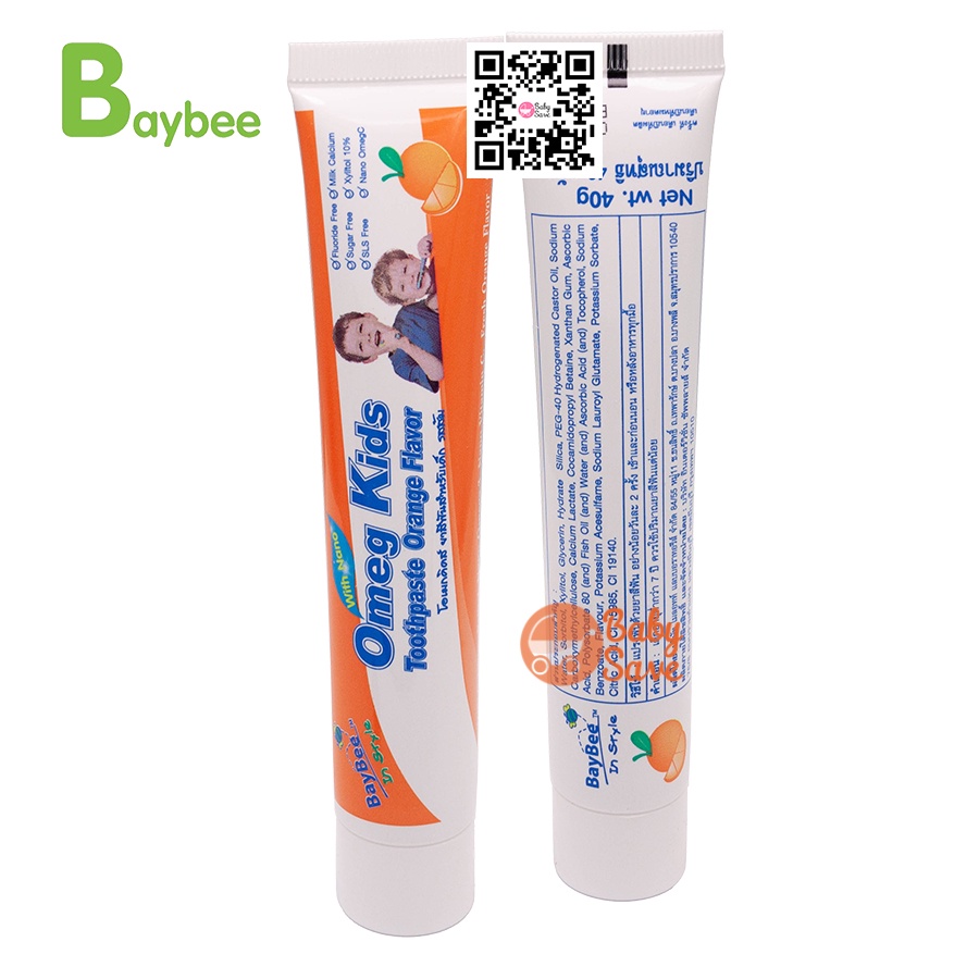 baybee-ยาสีฟันเด็ก-โอเม็กคิดส์-กลิ่นส้ม-ปราศจากฟลูออไรด์-40g-สำหรับเด็ก-2-ปี-จำนวน-1-หลอด