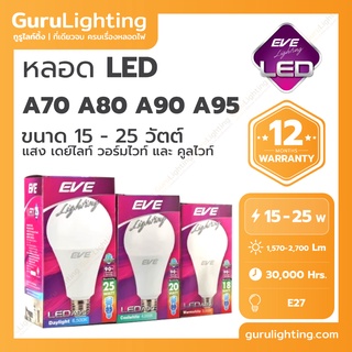 ภาพหน้าปกสินค้าหลอด LED E27 รุ่น A70 A80 A90 A95  (อายุการใช้งานสูงสุด 30,000 ชั่วโมง) 15W , 18W , 20W , 25W ยี่ห้อ EVE ที่เกี่ยวข้อง