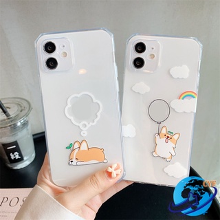 เคสโทรศัพท์มือถือแบบนิ่ม ใส ลายสุนัขคอร์กี้ สําหรับ iPhone 14 13 12 11 Pro Max 14 Plus XR X XS 7 8 Plus