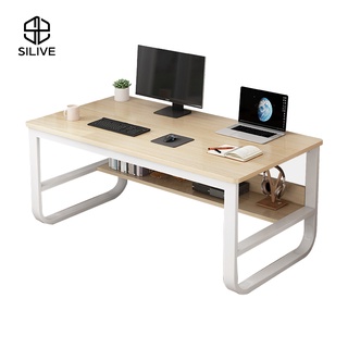 ภาพหน้าปกสินค้าSilive Shop พร้อมส่ง🔥 โต๊ะทำงาน ขาเหล็ก 20*40 mm โต๊ะคอม โต๊ะเรียน พร้อมชั้นวาง สไตล์โมเดิร์น # A-A01 ที่เกี่ยวข้อง