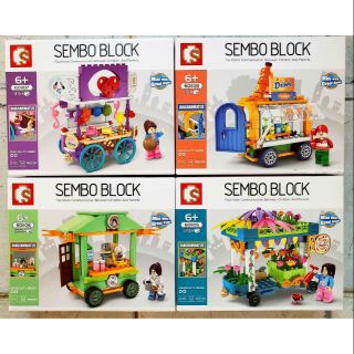 Sembo block ชุดรถเข็นร้านค้า