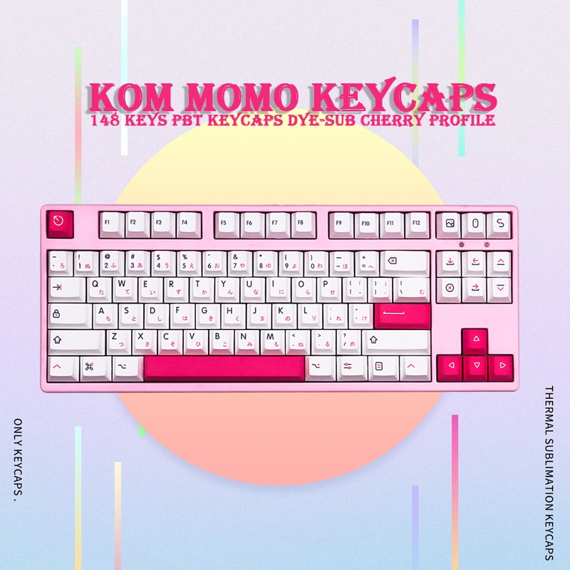 Pbt Keycap 148 คีย์ Kon momo Dye Sublimation Cherry Profile Key Caps ...