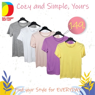 Discount Outlet เสื้อยืดผู้หญิงสีพื้น ผ้านิ่มมาก มี 5 สี