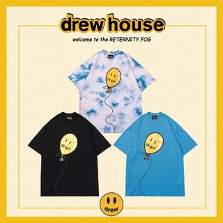 A2 / DREW HOUSE บลูสกาย เมฆขาว // คู่รัก เสื้อยืดคอกลมหลวมๆ สตรีท