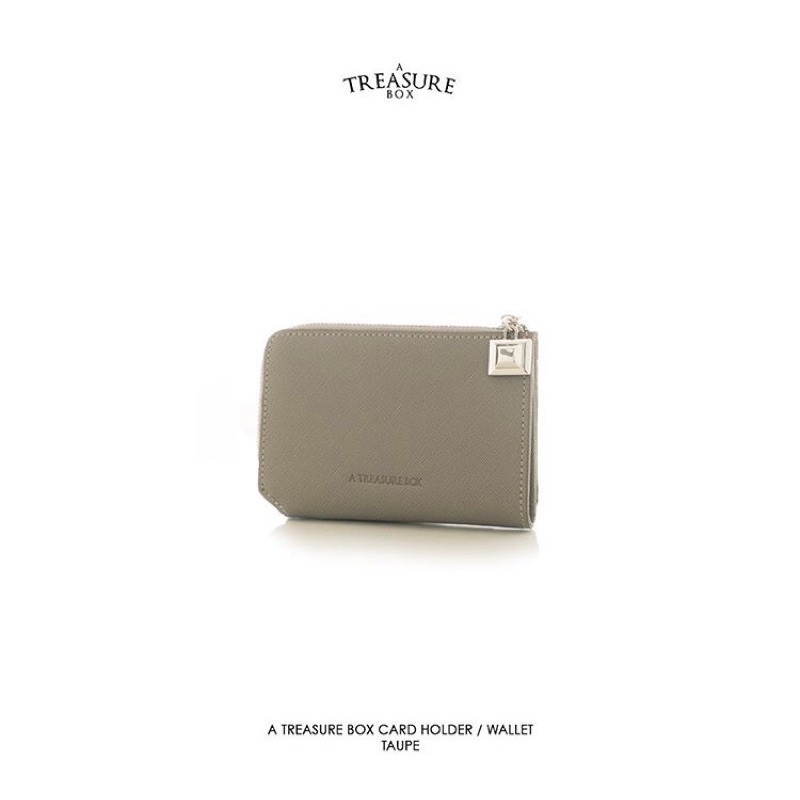 New! A TREASURE BOX taupe zipped card holder/wallet | Shopee Thailand