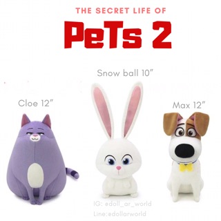 [สินค้าลิขสิทธิ์แท้ พร้อมส่ง‼️] ตุ๊กตาสัตว์เลี้ยง เรื่องลับแก็งค์ขนฟู The secret life of pets2 (chole,snowball,Max)
