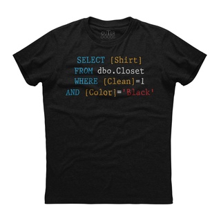 เสื้อยืดแขนสั้น พิมพ์ลายโปรแกรมเมอร์ SQL สีดํา สไตล์คลาสสิก ไม่ซ้ําใคร สําหรับผู้ชาย 862791