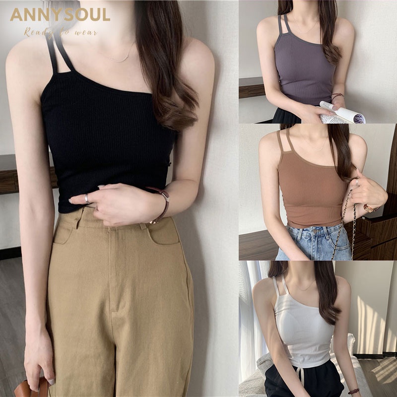 เสื้อสายเดี่ยวสตรี-อวดหุ่นแซ่บๆ-เสื้อสายเดี่ยวสำหรับผู้หญิงราคาถูกมือหนึ่ง-สูงและผอม-ความเยาว์-หวาน