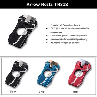 ราคาTR818 Magnetic Arrow Rest with Aluminum Alloy Suit Left and Right Hand for Recurve Bow Archery Hunting Shooting