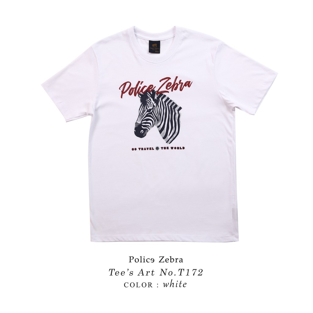 police-zebra-เสื้อยืดคอกลม-premium-cotton-100-ผู้ชาย-ผู้หญิง-สีขาว-ดำ-เทา-ทุกไซส์-t172